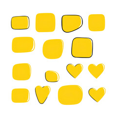 Photo of yellow different irregular shapes and size isolated on transparent background 