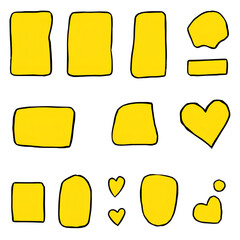 Photo of yellow different irregular shapes and size isolated on transparent background 