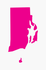Vector graphic artwork suitable for print and web containing flat detailed map of RHODE ISLAND