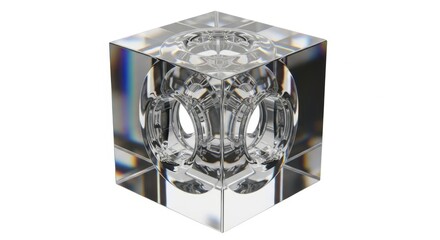 Geometric crystal candle holder with refractive light effects