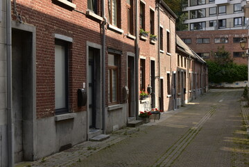 L'architecture typique des maisons du vieux quartier historique Saint-Jacques à Nivelles (Brabant Wallon)