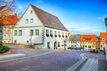 Amazing  autumn cityscape of Oschatz city