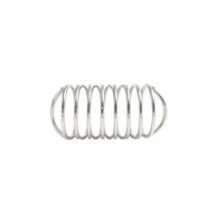 Photo of single metal spring coil isolated on transparent background