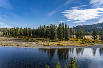 Fototapeta premium Yellowstone South Entrance, Yellowstone National Park, Wyoming. The Snake River is a major river in the interior Pacific Northwest region of the United States. 