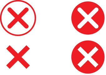 Obraz premium Close icon set. Wrong delete sign. Cross mark symbol for error or delete 