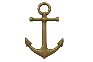 Golden maritime anchor symbol of stability and hope