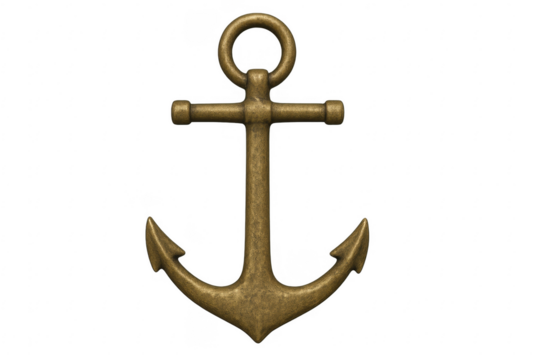 Golden maritime anchor symbol of stability and hope