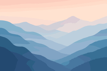 Obraz premium Mist blending illustration tones pastel gradient mountain misty vector into peaks