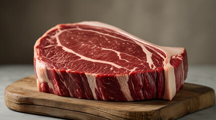 Juicy Entrecote on Wooden Board