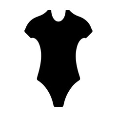 Black bodysuit illustration, a fashionable garment with a simple design.