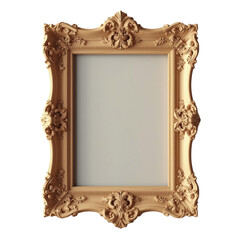 Ornate golden baroque picture frame with carved details