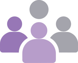 A minimal flat vector illustration of three user icons