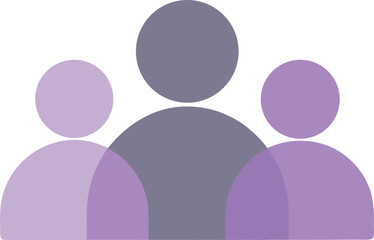 A minimal flat vector illustration of three user icons