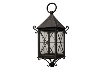 Vintage metal street lantern with intricate design