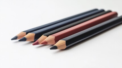 Naklejka premium Arrangement of colored pencils on a white surface perfect for creative art projects or back to