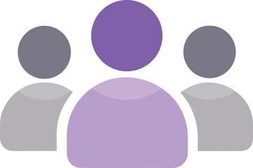 A minimal flat vector illustration of three user icons