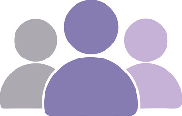 A minimal flat vector illustration of three user icons