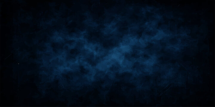 Dark blue grunge background with a smoky texture and cloud-like motion for a night sky space backdrop
