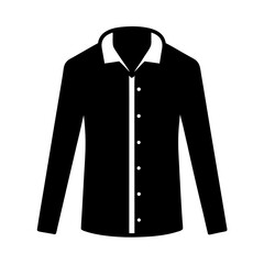 Black and white long sleeve button down shirt with collar vector