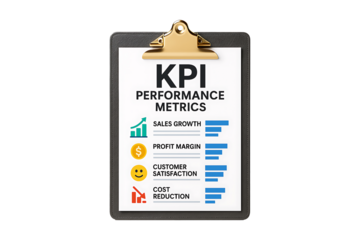 Business KPI Report Isolated on a Transparent Background