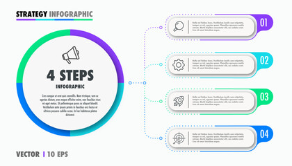 4 steps infographic template modern style for presentation, banner, flow chart, web site, diagram, workflow layout, info graph vector 10 eps