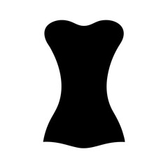 Silhouette of a woman's torso with an hourglass figure in black