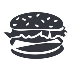 Vector Basic Black Icon Cheeseburger