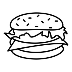 Vector Line Icon - Cheeseburger