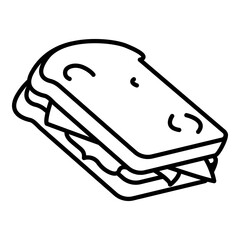 Vector Black Outline Icon - Sandwich
