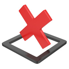 X-Mark Symbol isolated on transparent background