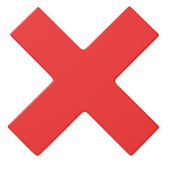 X-Mark Symbol isolated on transparent background