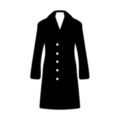 Naklejka premium Black Coat with Buttons Illustration for Fashion and Design Projects