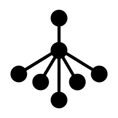 Abstract network connection diagram with connected black circles on white background