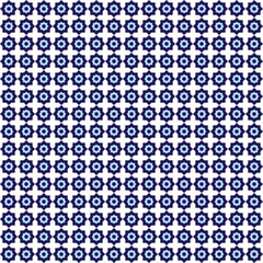 Geometric Blue Mosaic Tile Pattern With White Crosses For Seamless Backgrounds And Decor