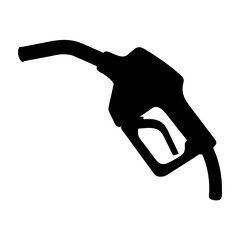 High contrast silhouette of a gas pump nozzle with trigger mechanism