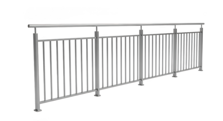 Metal fence isolated on transparent background