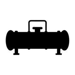 Naklejka premium Detailed silhouette illustration of a large horizontal cylindrical industrial storage tank
