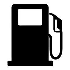 Simple Black and White Illustration of a Gas Station Fuel Pump Icon