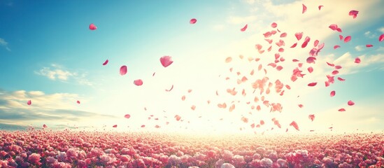 sunset over a field or meadow with sky and nature elements