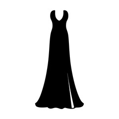 Elegant long black dress with a slit, a chic and timeless garment