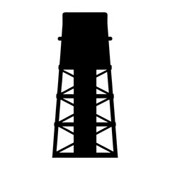 Silhouette of a classic elevated water tower, a symbol of Americana