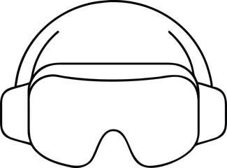 Vector art of a simple line drawing of virtual reality goggles