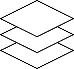 Vector art of outline icon of three stacked layers