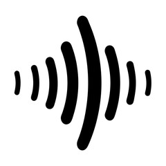 Black sound wave pattern representing frequency and intensity variation over time