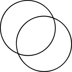 Vector art of two overlapping circles forming a venn diagram