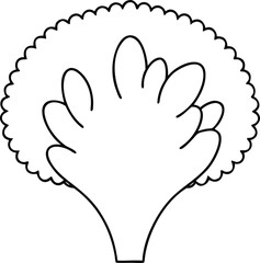 Vector art of simple line drawing of a broccoli floret