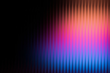 Modern vibrant vertical striped abstract background with dynamic holographic gradient light effect and dark copy space