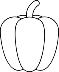 Vector art of a simple line drawing of a bell pepper