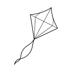 Kite Outline Line Art Vector