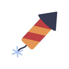 Rocket Firework with Lit Fuse Icon